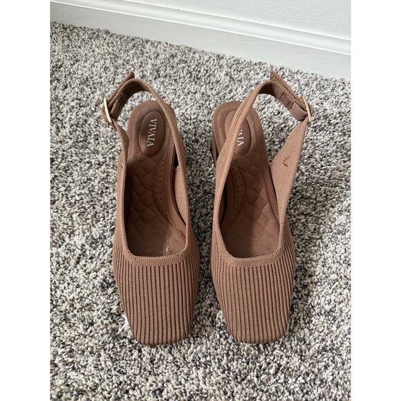 VIVAIA square-toe block heels melody slingback pro women's size 37.5 - Picture 3 of 6